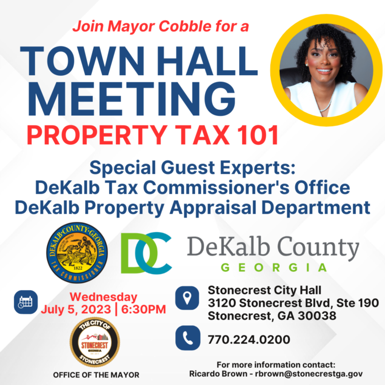 Join Mayor Cobble for a Town Hall Presentation about Property Tax 101!